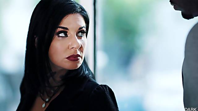 Brunette MILF is finally set to shove black inches in her tight holes