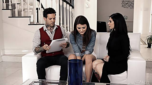 Amazing FFM threesome with sexy Joanna Angel and HOT Adria Rae