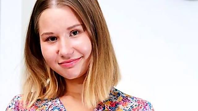 Playing with her perfect pink clit