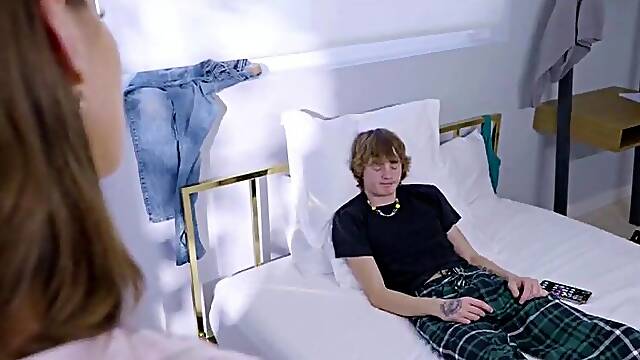 My stepmom came into my bedroom this day and that babe told this babe can aid me understand what it feels like to have a warm cunt cover my whole shlong! Ehm, OKAY!