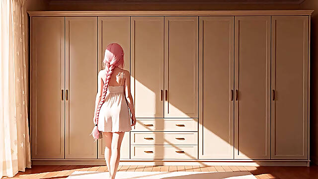 Lustful Pink Haired Cutie Outdoor Stroll to Bedroom Soft