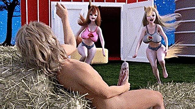 Preview of Pony Girls Saki Vs Nami CatFight for Your Cock