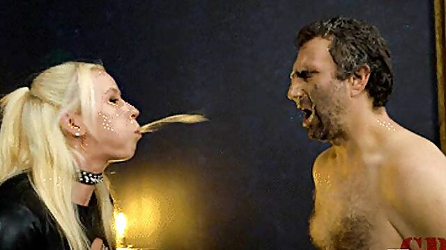 Gagging from her snotty spit HD MP4