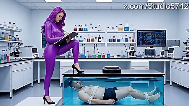Water Tank Femdom Underwater Testing, Breath Play