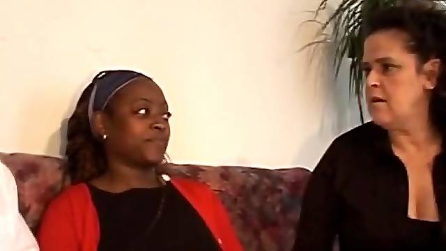 Hot black milf craves a long white penis