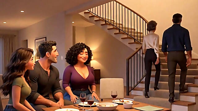 Steamy Weekend Surprise with Alluring Mature Stepaunt and Fiancée Loving Approval - Ai Generated