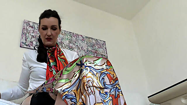 Destroying Shiny Satin Scarves! Watch and Cum All Over the Shredded Fabric at the End! Lady Victoria Valente