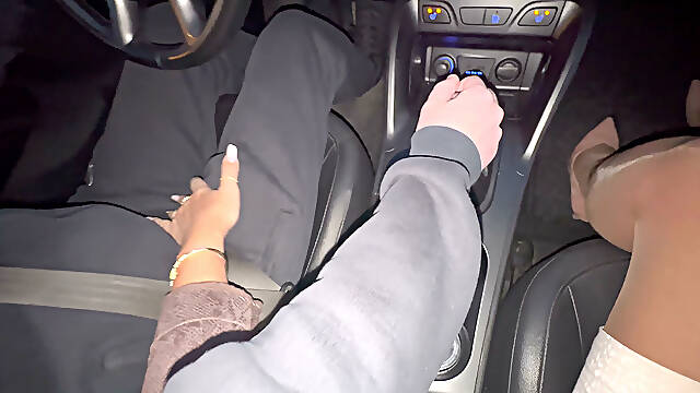A Sexy, Elegant Wife Challenges the Taxi Driver to Touch Her Legs, Clad in Pantyhose and High Heels.
